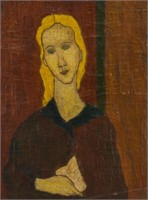 Italian Oil on Canvas Signed Modigliani