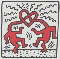 American Linocut on Paper Signed K. Haring