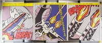 Lot of 3 Prints on Paper Roy Lichtenstein Triptych