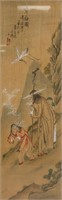 19th Century Chinese Watercolor on Silk Painting