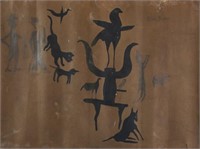 American Ink on Paper Signed Bill Traylor