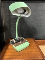 MID CENTURY GREEN METAL DESK LAMP