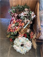 Wreathes and artificial flowers