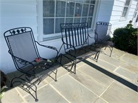 Patio chairs and bench