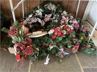 Wreaths and artificial flowers