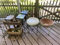 Plant stands and ice cream chairs
