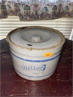 Antique butter crock with lid
