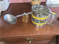 Vintage sifter and measuring spoon