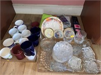 Glassware mugs and misc