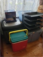Paper shredder, cooler,file boxes