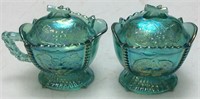 WESTMORELAND IRIDESCENT GLASS SUGAR & CREAMER w