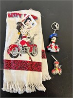 Betty boop lot! Keychains &  hand towel