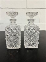 2 heavy crystal decanters