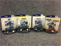 Lot of 4 Ertl New Holland 1/64 Scale Tractors-