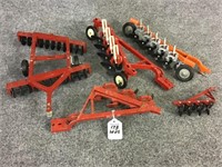Lot of 5 Toy Plows & Discs Including