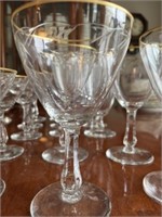 Etched glass wine glasses - 5 short, 6 tall and 6