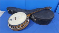 Vintage Blinger Land 4 String Banjo w/Case-