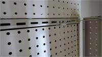 1 Wall of Peg Board 21'6" x 7'6" w/Base Shelf