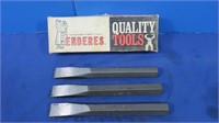 3 Heavy Duty Chisels Enderes Tools 9" Long