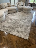 Large modern rug (grey and cream, 12' x 14')