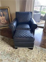 Century Trading Company Leather Chair and Ottoman