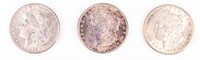 Coin 1886,1886-S +1889, Morgan Silver Dollars, AU