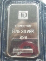 Sealed 1 Troy Ounce Silver Wafer Bar - TD