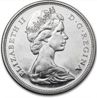 65-66 Canada Silver 50 Cents Elizabeth II Avg Circ