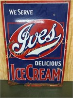 VTG DSP IVES ICREAM CURB SIGN