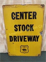 VTG AUTHENTIC CENTER STOCK DRIVEWAY METAL SIGN