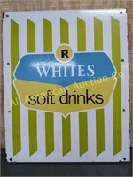 VTG SSP  R WHITE'S SOFT DRINK SIGN