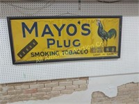 ANTIQUE CANVAS MAYO'S PLUG SMOKING TOBACCO SIGN