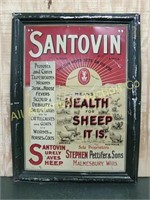 SANTOVIN HEALTH FOR SHEEP TIN ADVERTISING SIGN