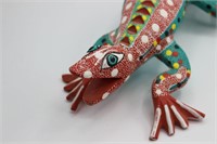 Artist-Signed Cruz Oaxacan Wood Carved Lizard