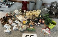 Assortment of vases and holiday decor