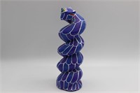 Signed Qutierrez Oaxacan Wood Carved Purple Snake