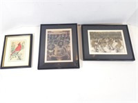 3 Assorted Framed Paintings