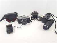 CANON FTb w/ Light, Assorted Lenses & Cases (x7)