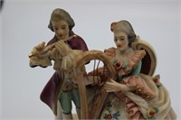 Dresden Flute, Harp Porcelain Couple Figurine