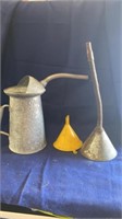 4 QUART OIL CAN AND FUNNELS