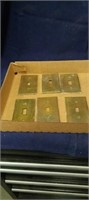 VINTAGE LIGHT SWITCH COVERS (6) BRASS