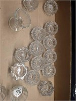 GLASS PITCHER, JEWELRY BOX, CANDLE HOLDERS,
