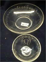 CLEAR GLASS PLATES AND DECORATIVE PLASTIC PIECES