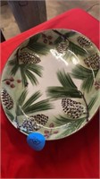 HUGE PLATTER AND PINE CONE BOWL
