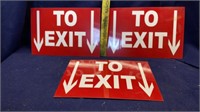 3 TO EXIT SIGNS -12x 8 IN