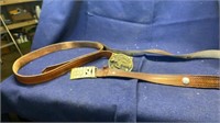 2 LEATHER BELTS WITH BUCKLES - SIZE 40