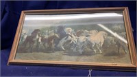 ANTIQUE PICTURE-1855 THE HORSE FAIR BY ROA