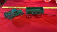 CAST IRON TRUCK AND MCCORMICK DEERING WAGON
