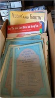BIG BOX OF VINTAGE SHEET AND BAND MUSIC OVER 200