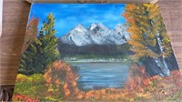 3 PICTURES, - 1 VINTAGE MOUNTAIN SCENE 2,PAINTED